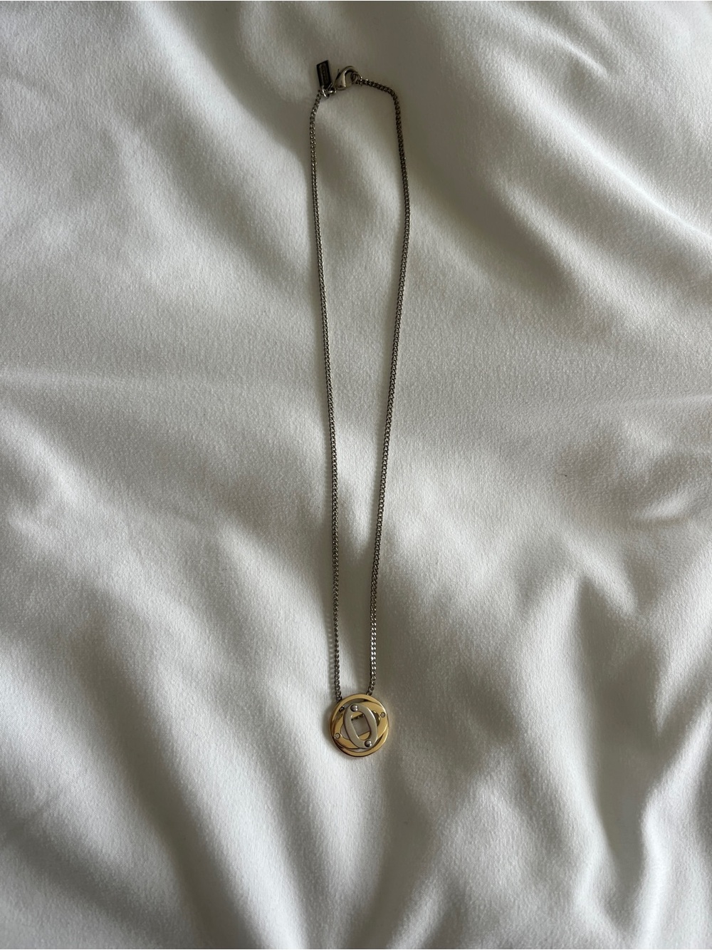 NWT Coach Gold and Silver Interlocking Circle Pendant Necklace